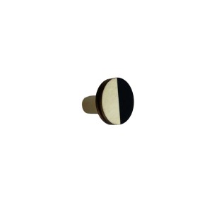 Pomello per mobili t.b.t., rotondo, bicolore (nero/beige) per armadi e cassetti.