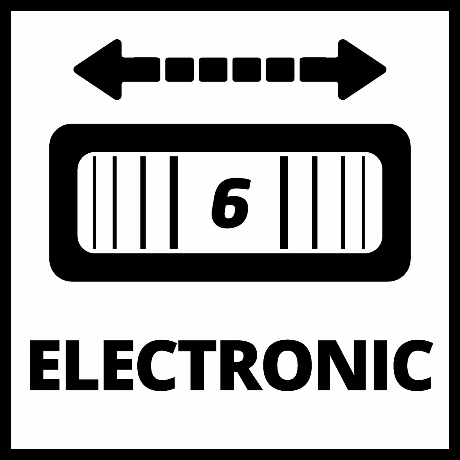 Simbolo del controllo elettronico della velocità sull'utensile multifunzione Einhell TC-MG 135 E.