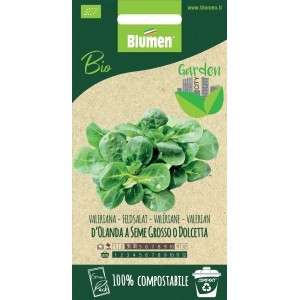 Confezione di semi di valeriana 'D'Olanda a Seme Grosso o Dolcetta' di Blumen, qualità bio.