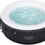 Bestway Lay-Z-Spa Miami AirJet, vasca idromassaggio gonfiabile rotonda nera con pompa e acqua frizzante.