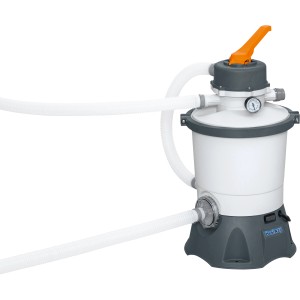 Pompa filtro a sabbia Bestway 3.028 l/h, 85 W. Sistema di filtraggio con tubi e manometro per piscine.