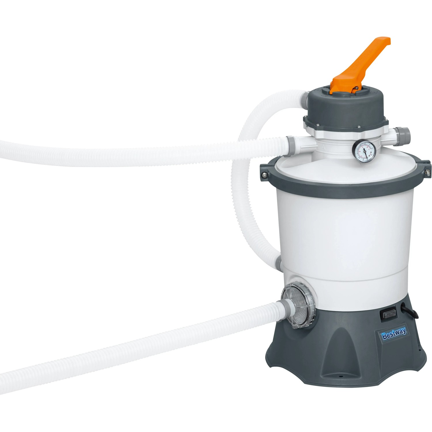 Pompa filtro a sabbia Bestway 3.028 l/h, 85 W. Sistema di filtraggio con tubi e manometro per piscine.