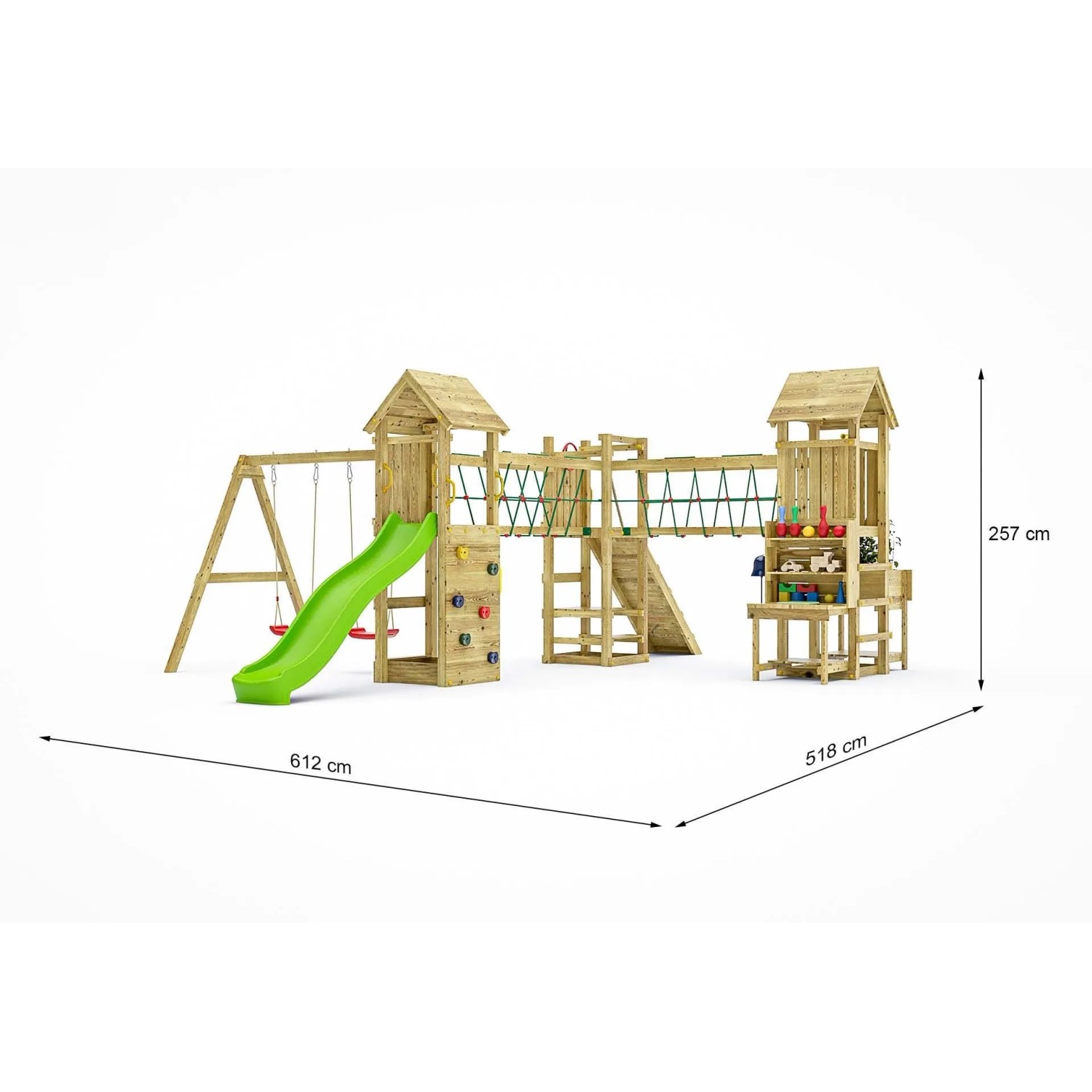 Gioco da giardino Optimizer scivolo e altalene 612 x 518 x h257cm_2