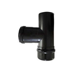 Raccordo a T nero per tubi di scarico fumi, accessorio per stufe.
