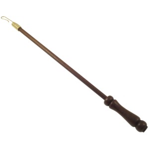 Asta/tirante per tende marrone con gancio per tessuti/tende.