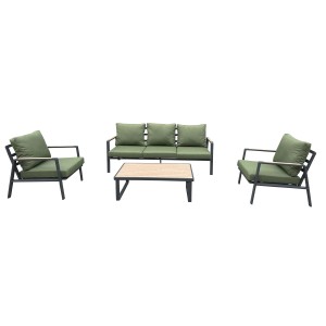 Set di mobili da giardino t.b.t. con divano, poltrone e tavolo.