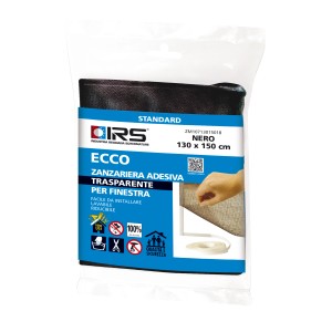 Zanzariera adesiva ECCO nera confezionata, 130x150cm.