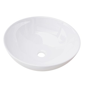 t.b.t. Lavabo da appoggio bianco, forma ovale.