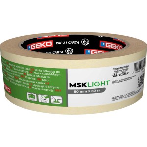 Nastro adesivo GEKO MSKLIGHT, 50mm x 50m, per bordi di pittura puliti.