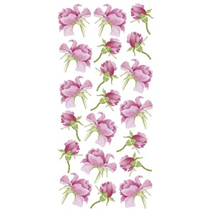 Adesivo da parete t.b.t. con rose rosa e boccioli di rosa.