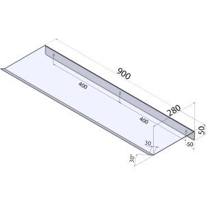 Disegno tecnico di un t.b.t. per climatizzatori con dimensioni.