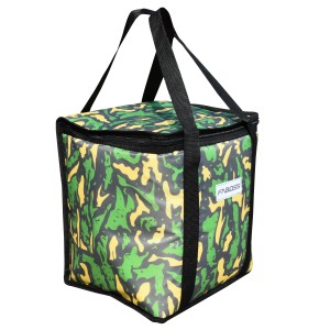Borsa frigo t.b.t. per attrezzatura da campeggio con motivo mimetico verde.