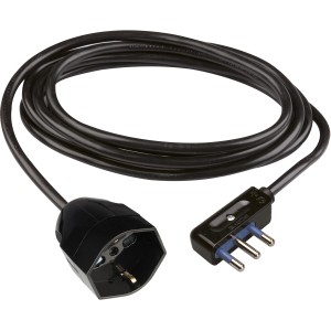 Prolunga t.b.t. nera con spina e presa.