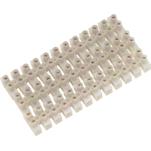 Morsetti a serraggio bianco (2 pz) per cavi fino a 2,5 mm Ø per un facile collegamento dei terminali dei cavi.