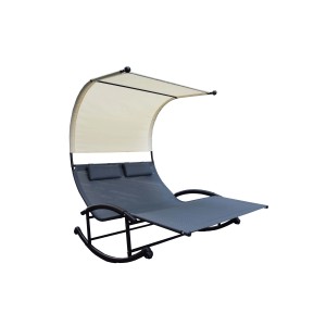 t.b.t. Lettino matrimoniale / Dondoli con tettuccio parasole, grigio. Ideale per rilassarsi in giardino.
