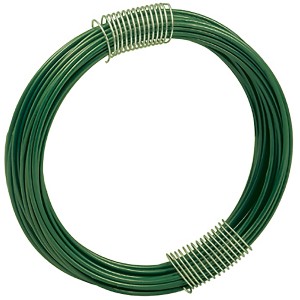 Filo di legatura verde, rotolo di filo metallico per reti e giardinaggio.