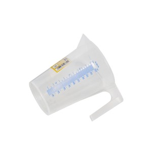 Misurino trasparente LUX 1000 ml con scala blu e manico.