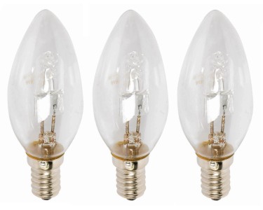 Lampadina alogena forma a candela E14 28 W bianco caldo 3 pz