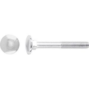 Bullone a testa tonda zincato LUX M5 x 30 mm con filettatura parziale, confezione da 100.