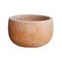 Vaso da fiori rotondo in terracotta per giardino o patio.