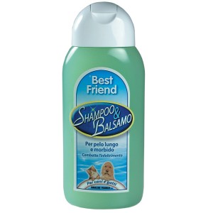 Flacone di Shampoo & Balsamo Best Friend per cani e gatti.