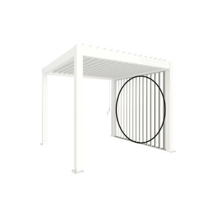 Pannello laterale a lamelle Biohort 2,5 m bianco per pergola, con finitura per protezione da vento e intemperie.