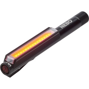 NEBO Lil Larry torcia LED, nera, con clip e base magnetica.