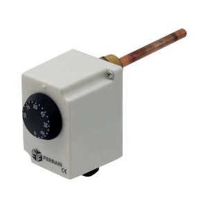 Termostato t.b.t. con controllo temperatura e sensore in rame.