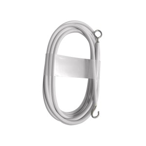 Bastone per tenda a vetro t.b.t. bianco con ganci per una facile installazione.