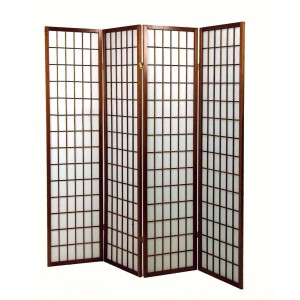 Paravento in carta di riso a 4 ante noce