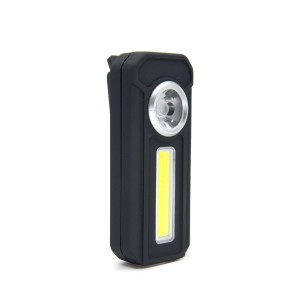Torce t.b.t. nera con luce LED e clip.