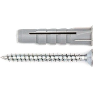 Tassello grigio e vite per fissaggi Tasselli.