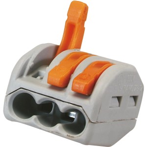 t.b.t. Morsetto di giunzione con leve arancioni per un facile collegamento dei cavi.