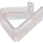 Clip trasparente in plastica per tovaglia, dettaglio.