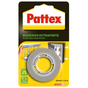 Nastro biadesivo Pattex extra forte, 19mm x 1,5m.