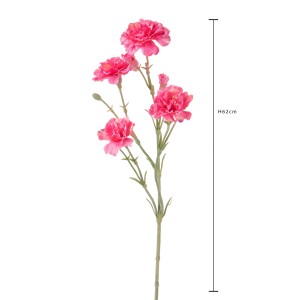 Garofano artificiale (t.b.t.) rosa, alto 62 cm. Fiore finto decorativo per interni.