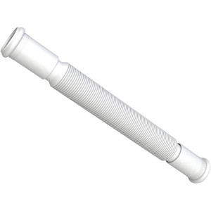 Tubo di scarico flessibile bianco per cassette WC, un ricambio.