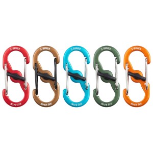 Set di moschettoni a S t.b.t. multicolore, ideali per portachiavi e altro.
