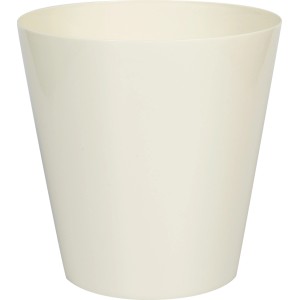 Vaso decorativo color avorio, Ø 16 cm, in plastica lucida per interni.