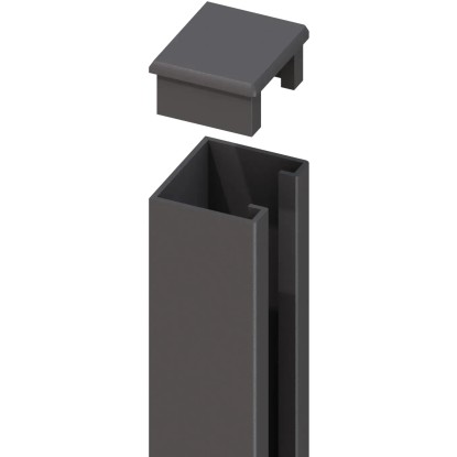 Profilo di montaggio a U in alluminio antracite System 238 cm