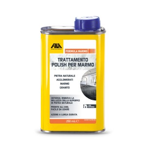 Barattolo giallo di polish per marmo e pietra naturale, 250ml.