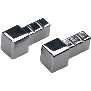 Due profili terminali in acciaio inox lucidato, angolo quadrato, 10 mm, per profili per piastrelle.
