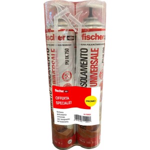 Schiuma poliuretanica spray universale Fischer Bi-pack 2x750 ml