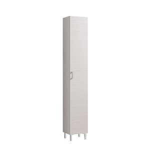 Mobile bagno colonna, decoro legno chiaro, design sottile.