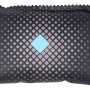 Cuscino deumidificatore t.b.t. con motivo a rombi e dettaglio blu.