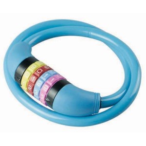 Lucchetto per bici t.b.t. blu con codice numerico per maggiore sicurezza.