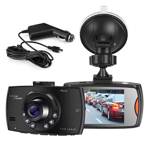 t.b.t. Dashcam per auto con supporto a ventosa e caricatore per auto.