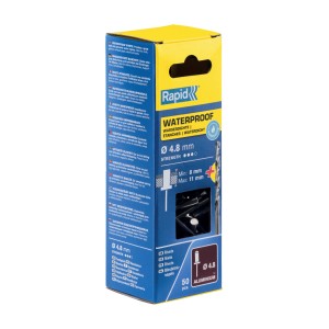 Rivetti Rapid Impermeabili Ø4.8 x 14 mm Conf. da 50 Pezzi e Punta Trapano incl