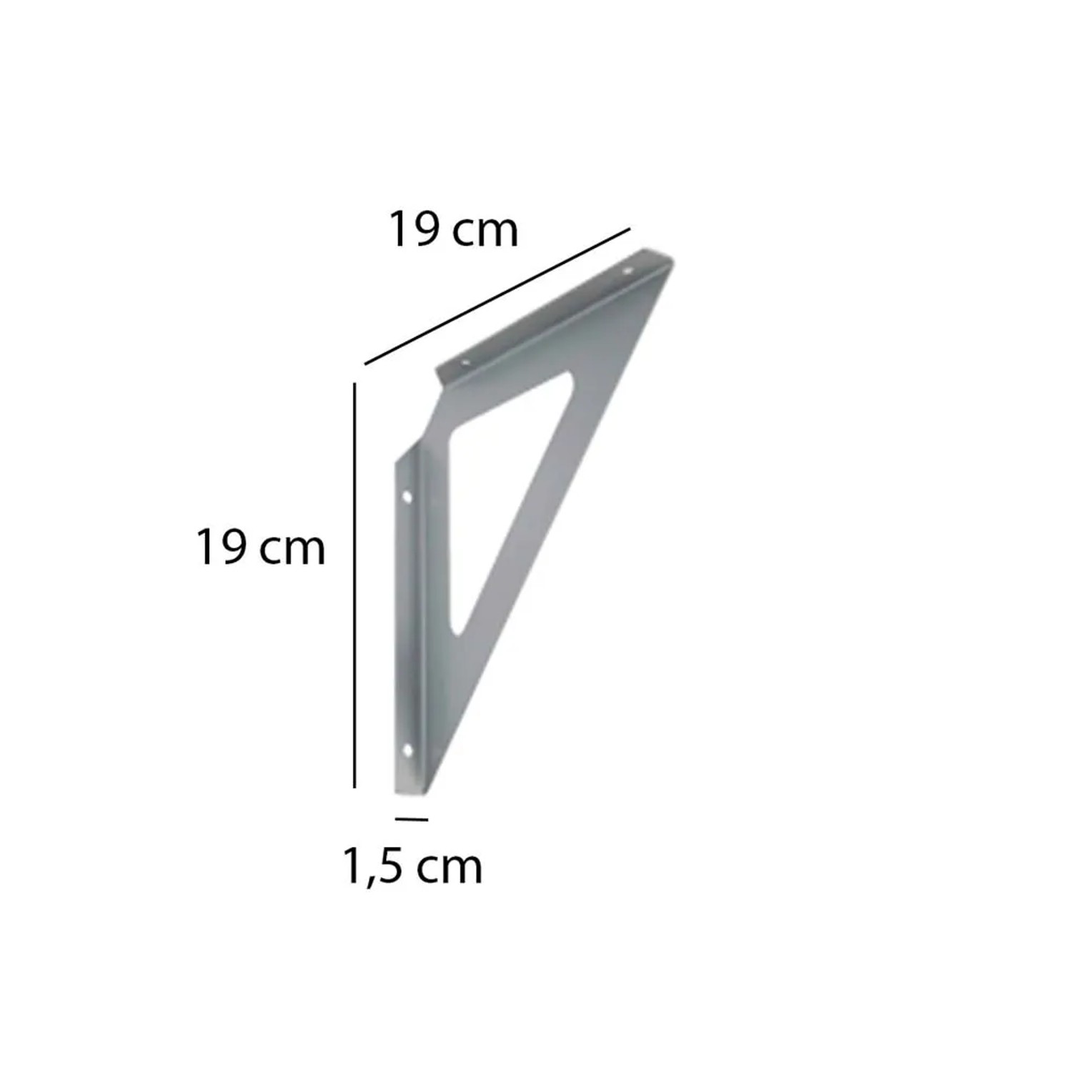 Reggimensola triangolare in acciaio 190x190x12 mm galvanizzata_2