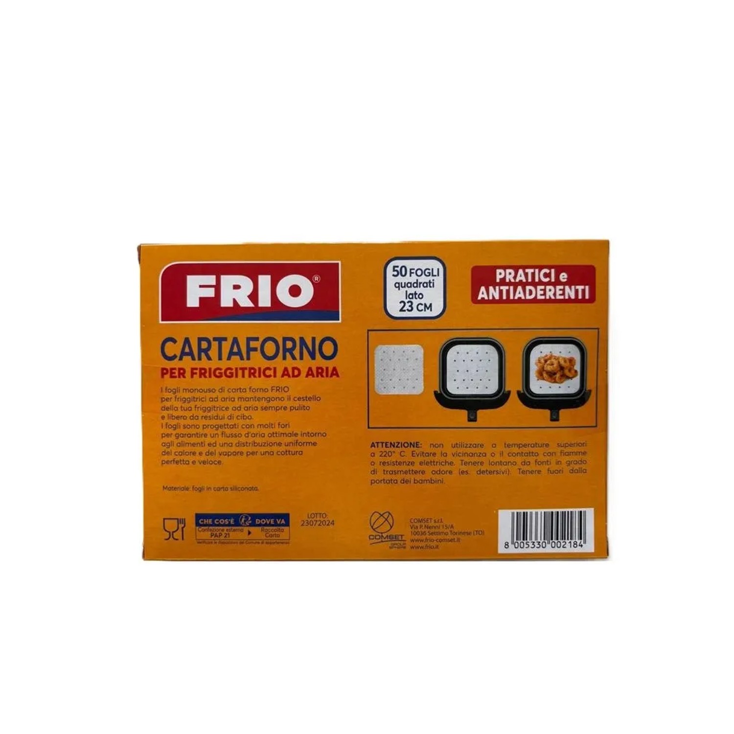 Carta forno per friggitrici ad aria FRIO 50 fogli rotondi Ø 23 cm_3
